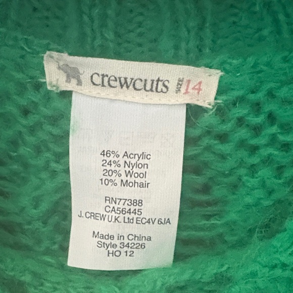 J. Crew Kids Green Cable Knit Sweater - Picture 2 of 3